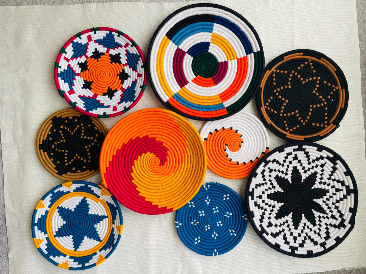 colorful wall baskets