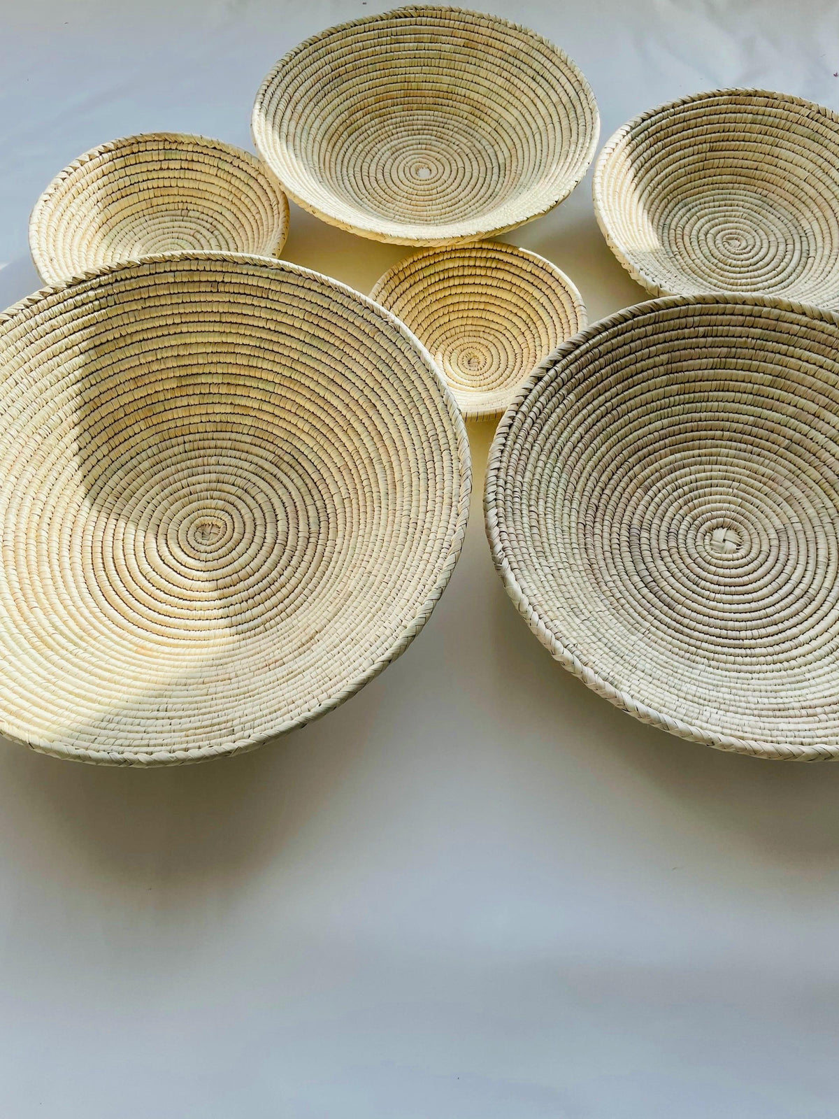 Extra Large Handwoven Wall Baskets Set”, Boho Wall Decor, Rustic Woven Bowl Basket, Handmade Eco-Friendly Seagrass Basket, Housewarming Gift
