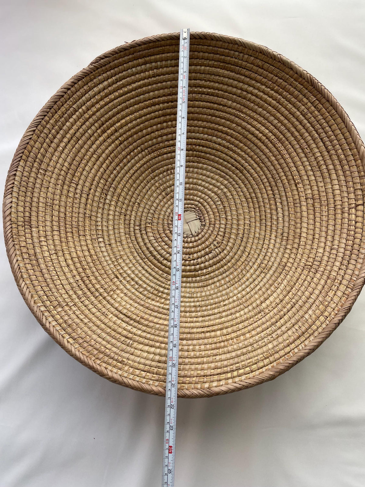 Oversized Vintage Wicker Wall Basket: Hand Woven Basket, Boho Home Decor, Natural Storage Bin (54 cm)