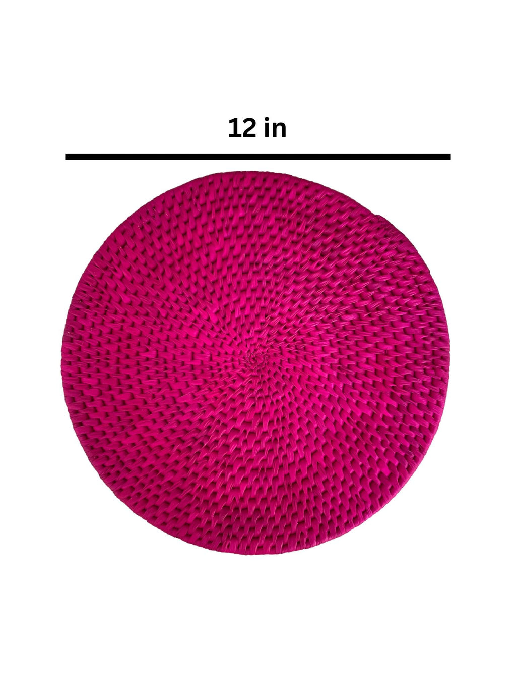 Hot Pink Round Placemats Set Of 6, Woven Placemats, Boho Fuchsia Placemat, Made With Palm Fiber & Seagrass, Bohemian Dining Table Decor