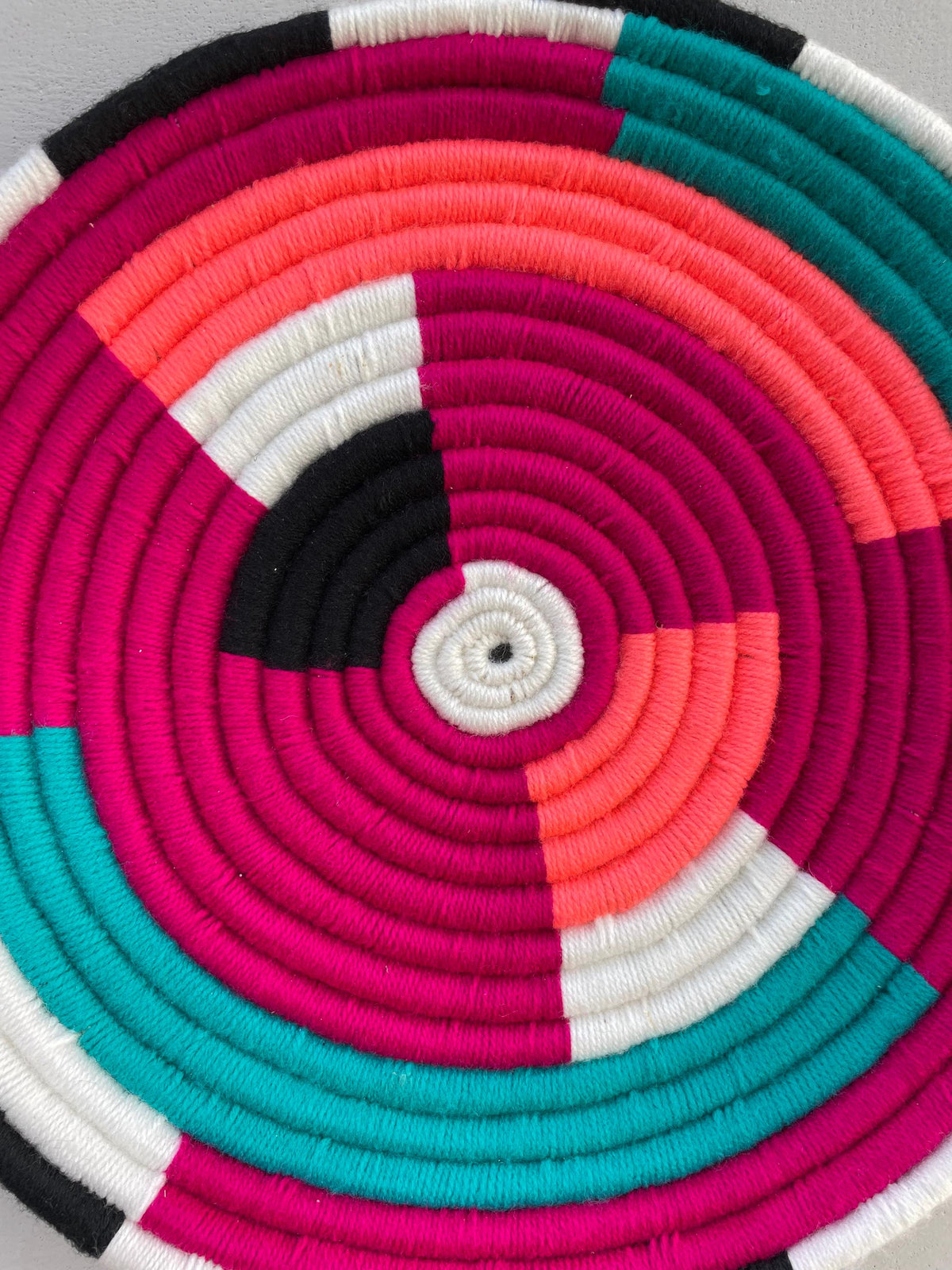 Woven Pink Wall Basket: Boho Wall Baskets, Basket Wall Art, Colorful Wall Hanging, Wall Decor Basket, African Wall Basket Set, (14/12 inch)