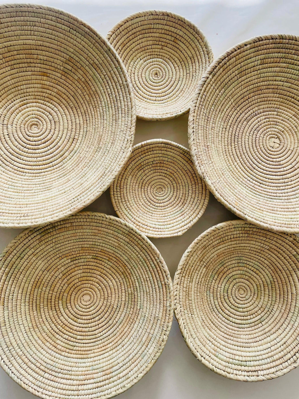 Extra Large Handwoven Wall Baskets Set”, Boho Wall Decor, Rustic Woven Bowl Basket, Handmade Eco-Friendly Seagrass Basket, Housewarming Gift