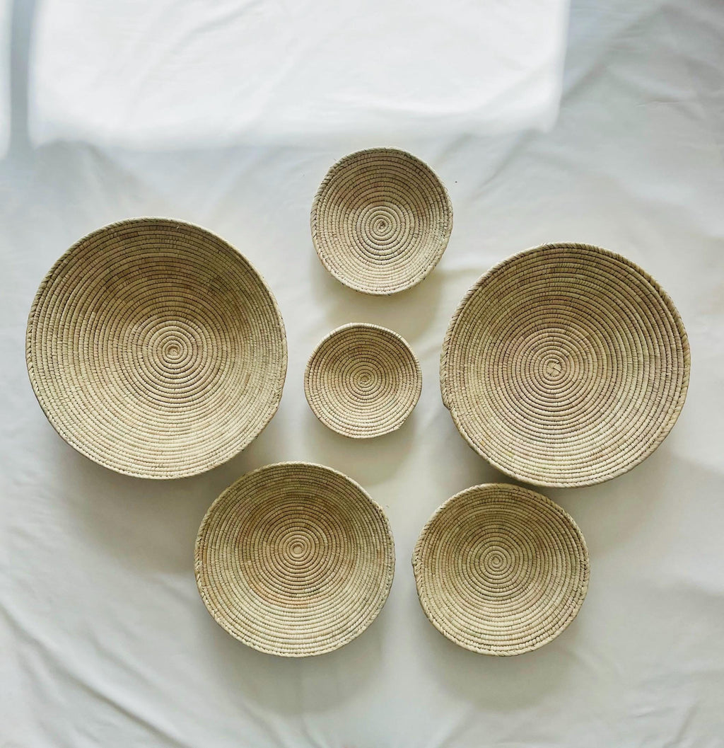 Extra Large Handwoven Wall Baskets Set”, Boho Wall Decor, Rustic Woven Bowl Basket, Handmade Eco-Friendly Seagrass Basket, Housewarming Gift