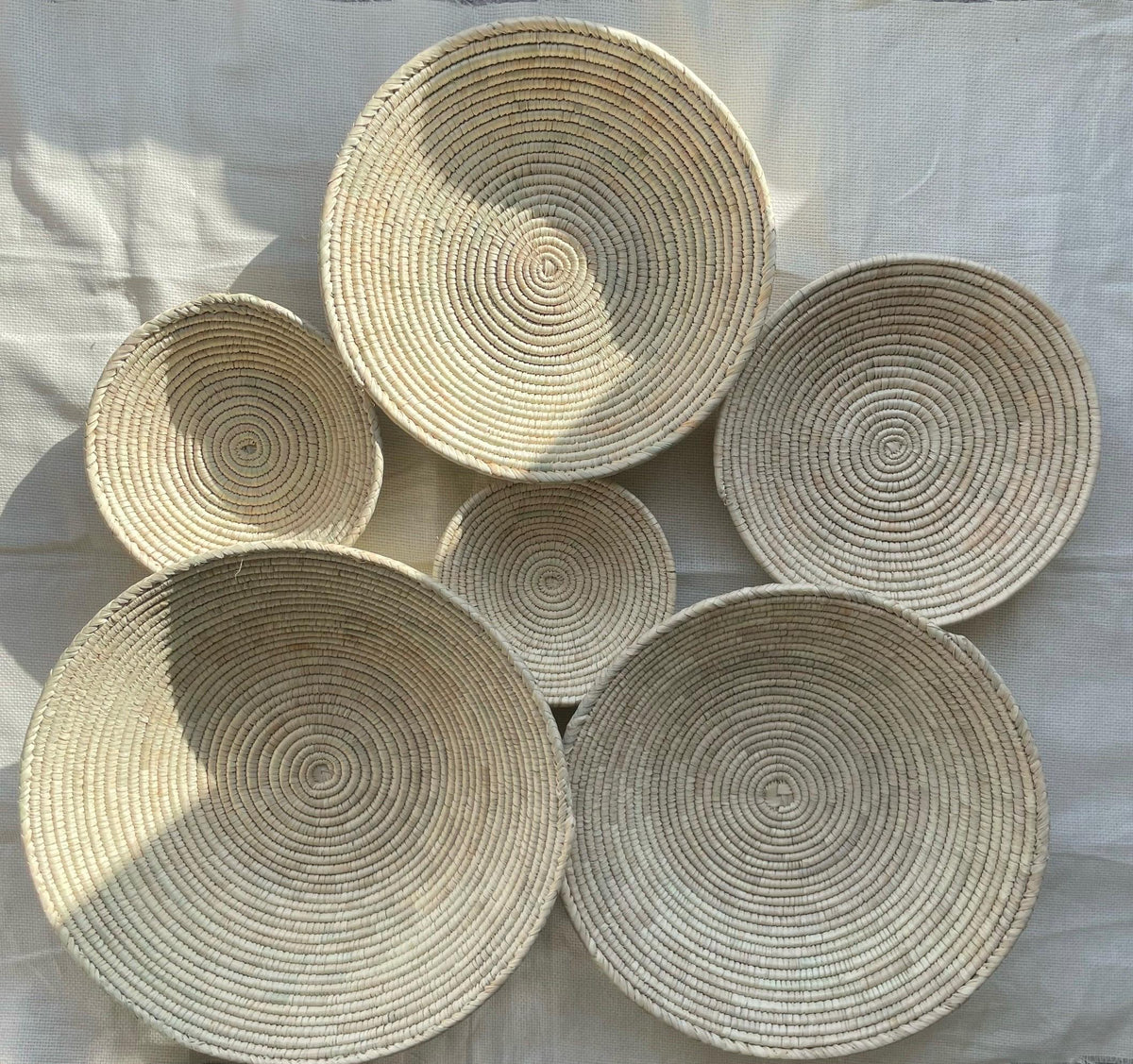 Extra Large Handwoven Wall Baskets Set”, Boho Wall Decor, Rustic Woven Bowl Basket, Handmade Eco-Friendly Seagrass Basket, Housewarming Gift