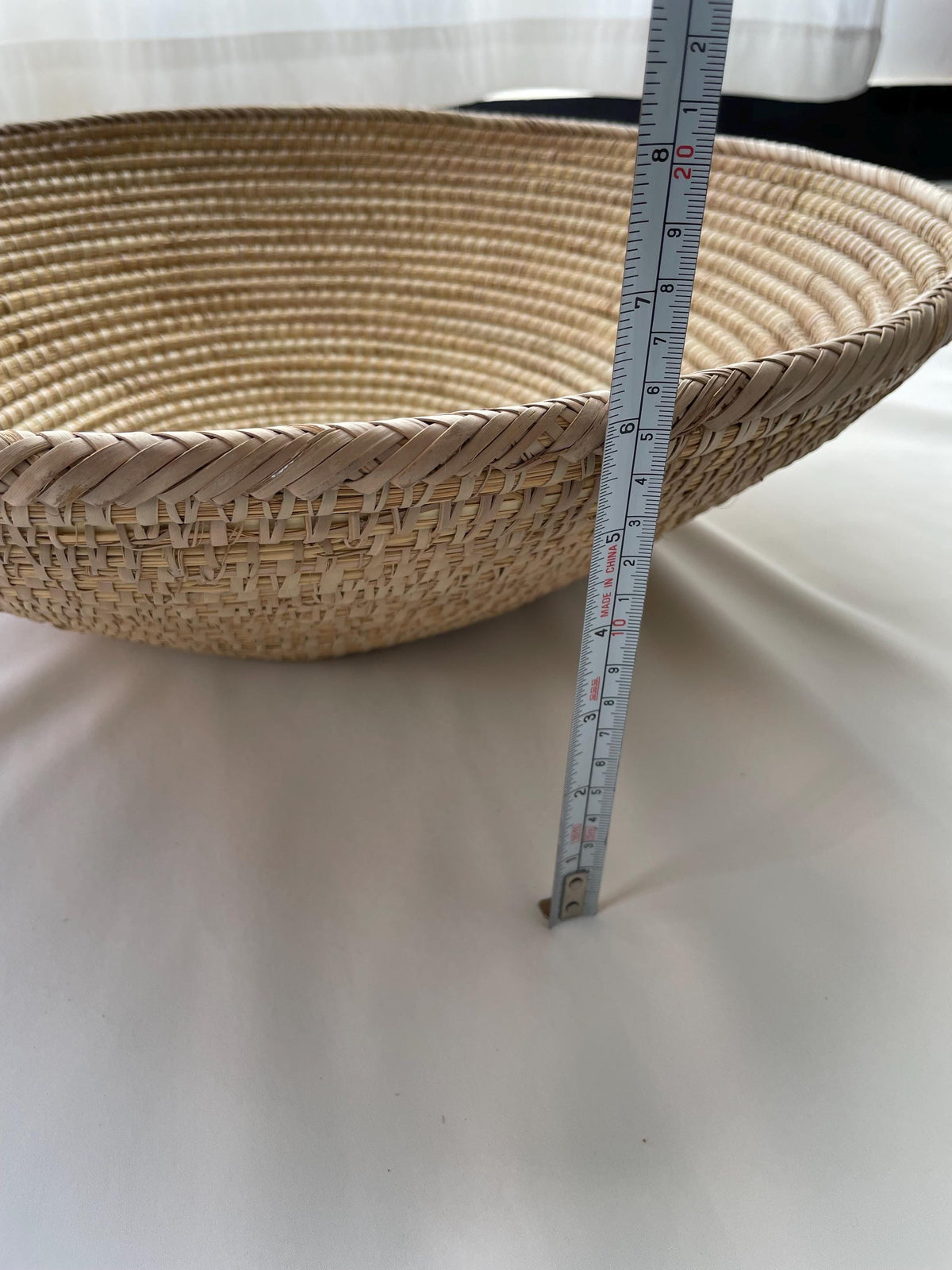 Oversized Vintage Wicker Wall Basket: Hand Woven Basket, Boho Home Decor, Natural Storage Bin (54 cm)