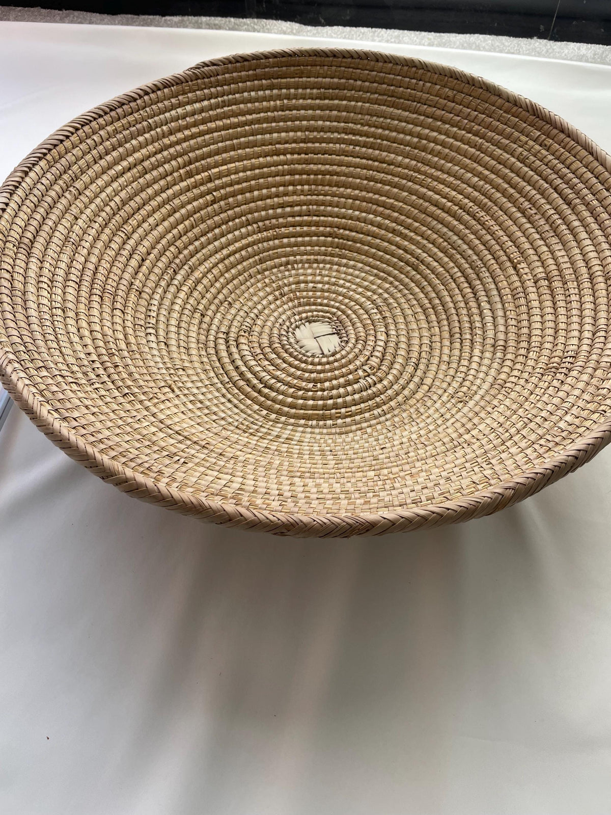 Oversized Vintage Wicker Wall Basket: Hand Woven Basket, Boho Home Decor, Natural Storage Bin (54 cm)