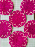 Woven Placemats Set of 2-12 – Hot Pink Fuchsia Boho Round Wedding Party Placemats, Heat Resistant Dining Table Mats, Bohemian Table Decor