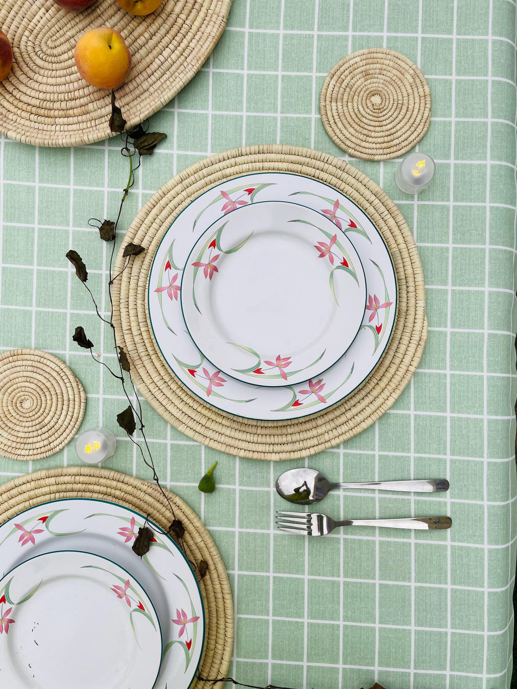 Hand Woven Round Placemats Set 14 in, Boho Placemats For Table, Rustic Woven Placemats, Palm Leaves Eco Friendly Placemat, boho Table Decor