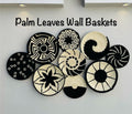 Boho Wall Baskets Set 9, Hand Woven African Basket Wall Decor, Black & White Wicker Seagrass Rustic Handmade Wall art, Bohemian Wall Hanging
