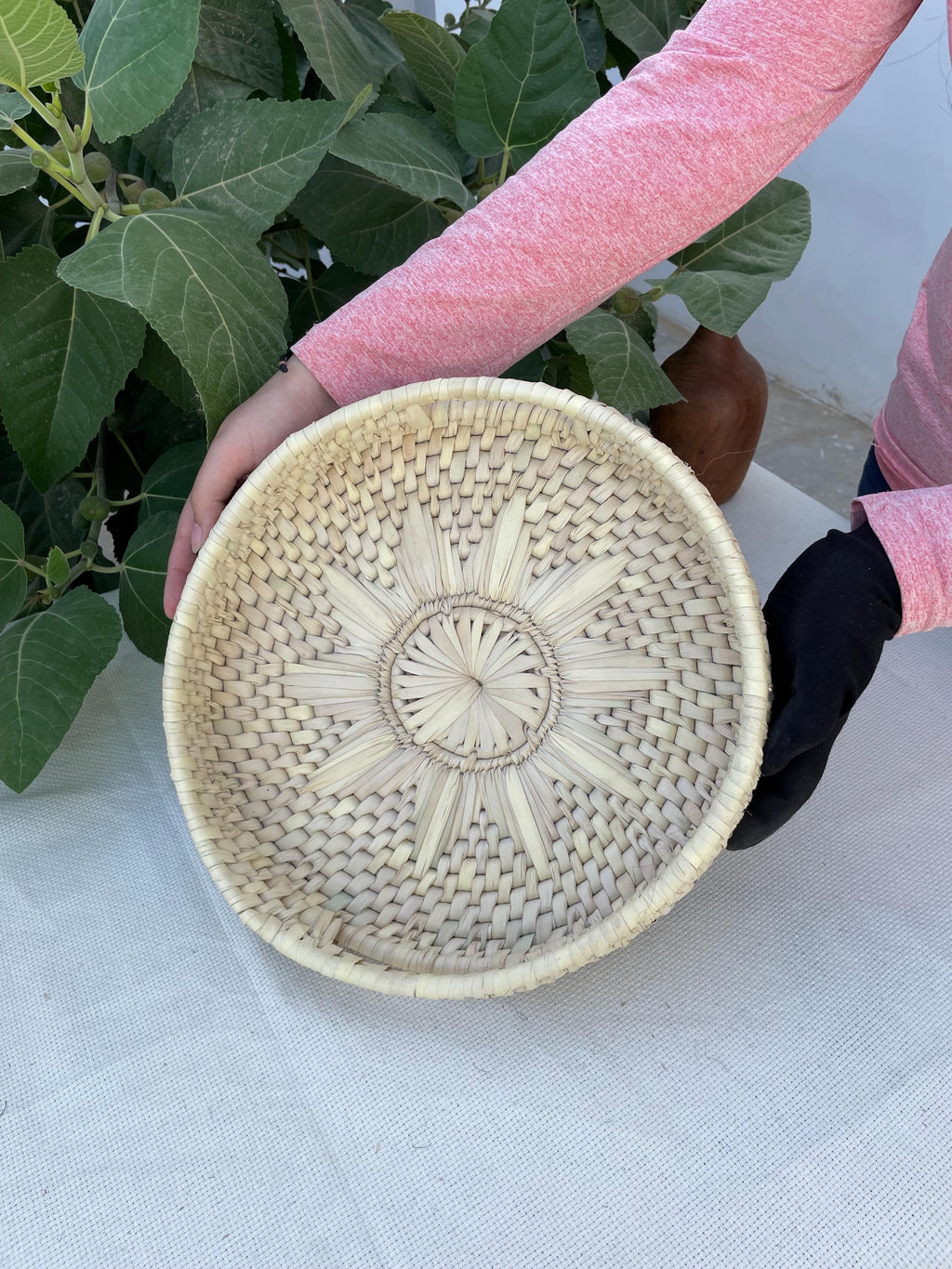 Handwoven Palm Leaf and Sea Grass Basket