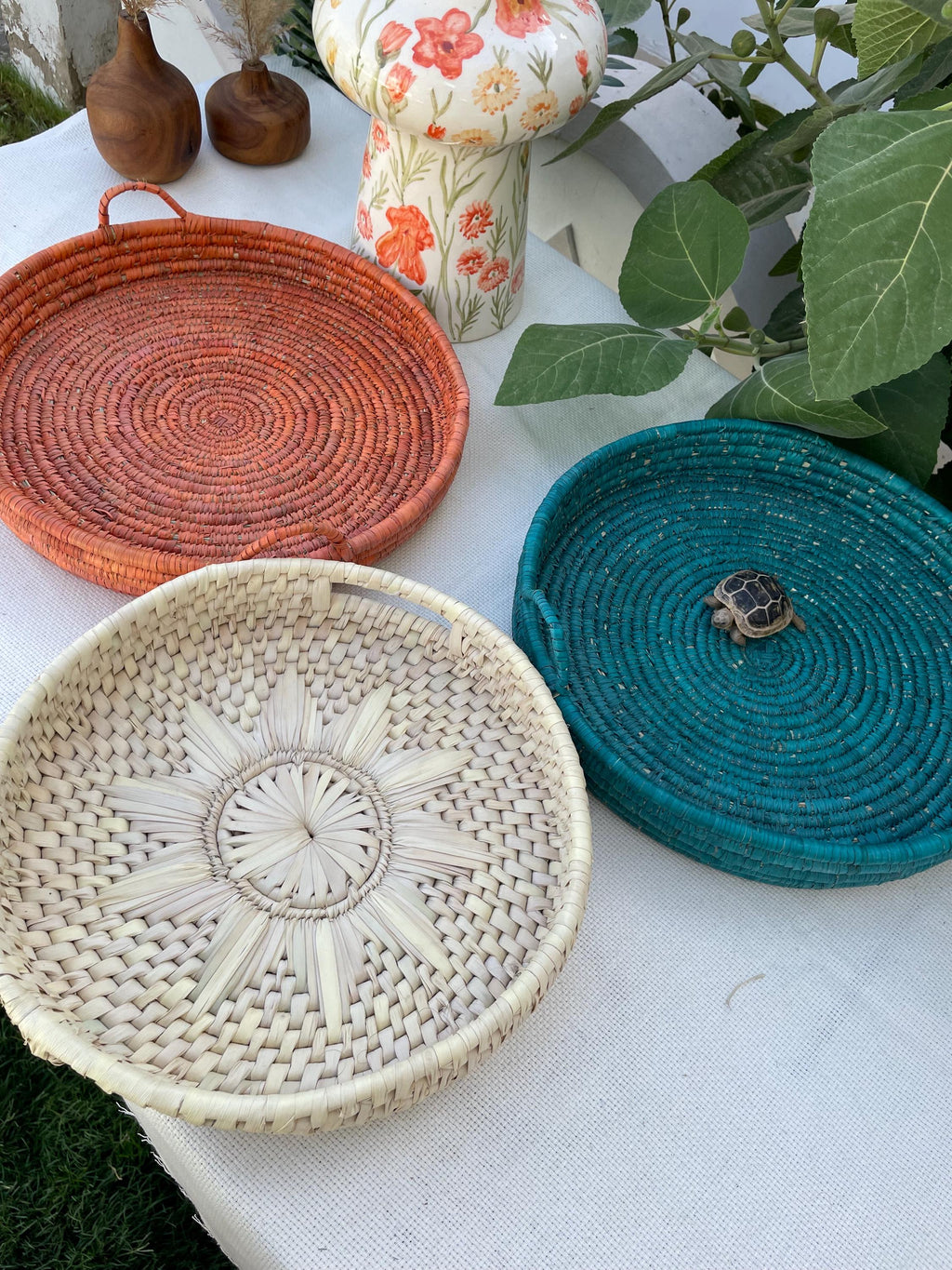 Handwoven Palm Leaf and Sea Grass Basket