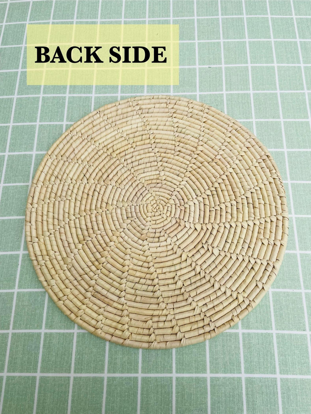 Hand Woven Round Palm Leaf Placemats, Boho Placemats For Table, Eco Friendly Place Mat For Natural Dining Decor, Bohemian tableware, 14 inch
