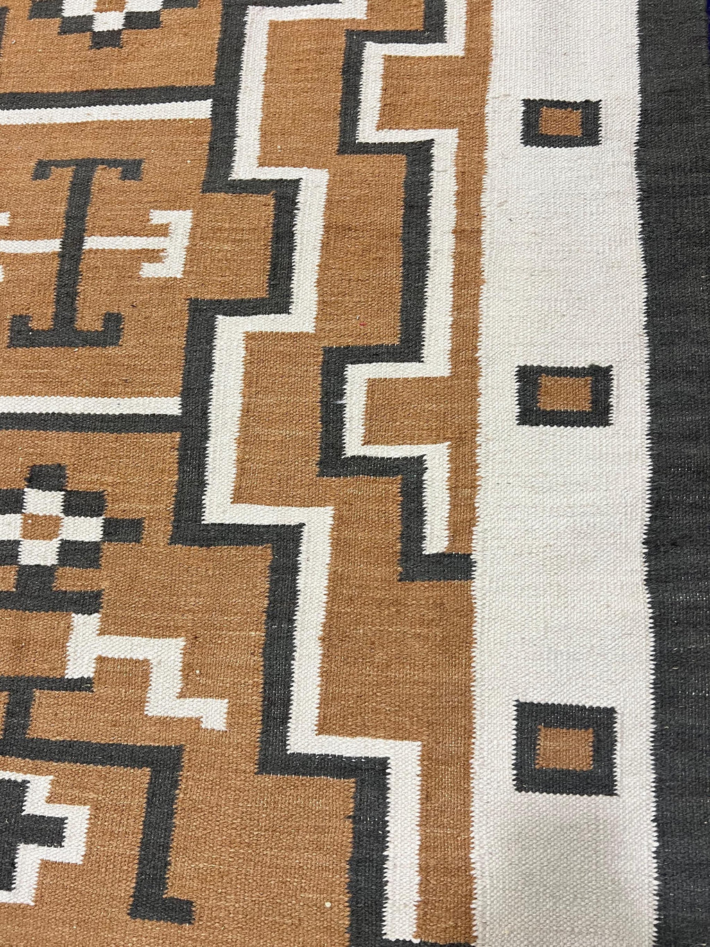 Midnight Mesa rusty brown Navajo rug by suzzi homes, native American rug, southwest style rug, geometric traditional wool rug, custom size