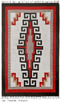 Desrt Totem Navajo Rug By Suzzi homes, Red & Black Navajo Kilim rug, Native American Rug, Traditional Wool Rug, 6x4, Boho Home Decor