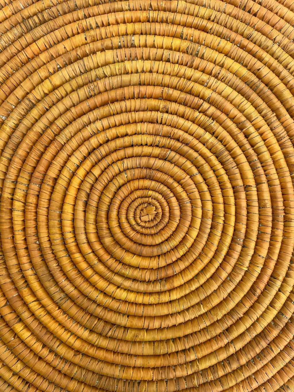 Boho Mustard Palm Leaf Placemats By Suzzi Homes: Round Hand Woven Rustic Thanksgiving Holiday Placemats, Bohemian Wedding Table Setting