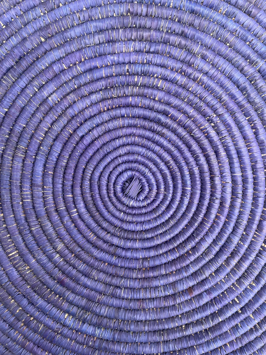 Boho Blue Palm Leaf Placemat Set: Woven Round Table Mat