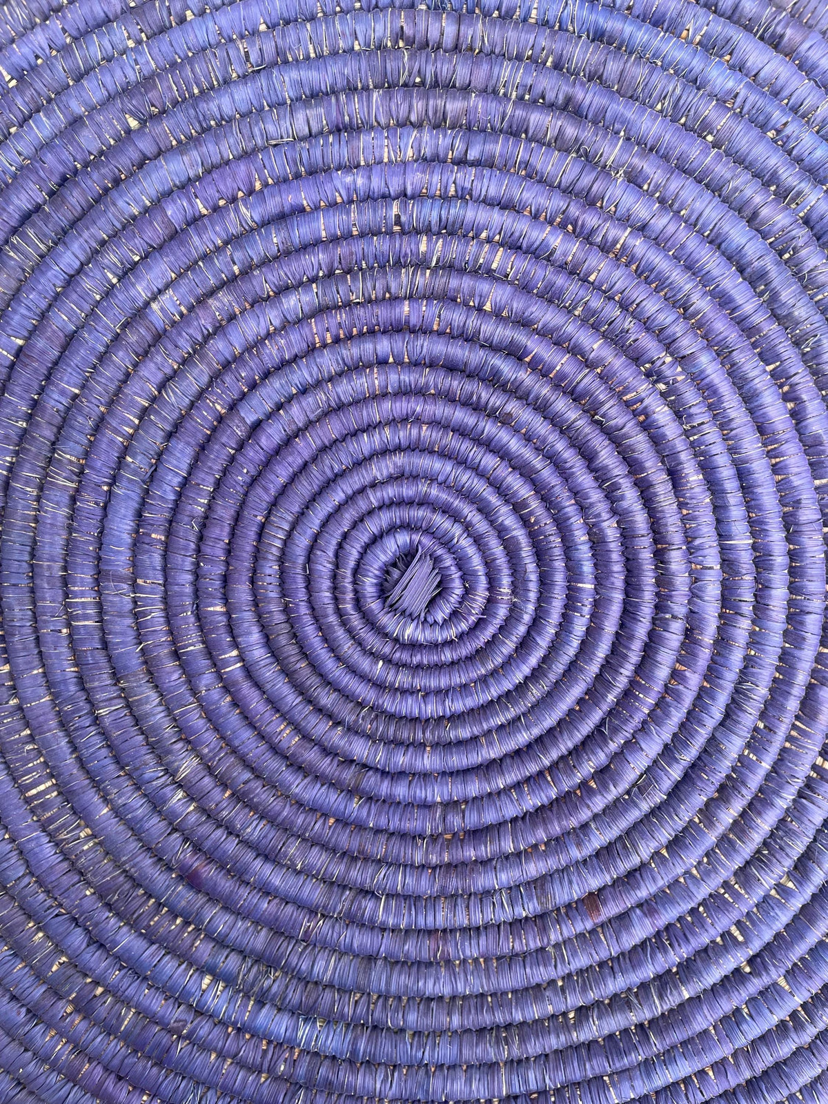 Boho Blue Palm Leaf Placemat Set: Woven Round Table Mat