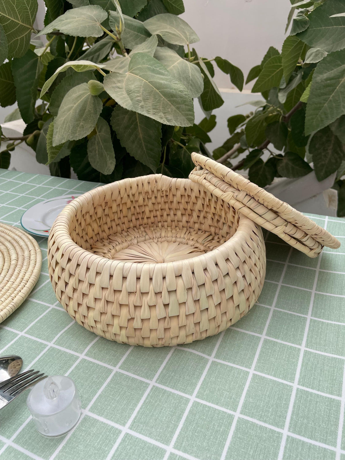 Handmade Woven Decor: Wall Baskets - Woven Placemats - Woven Trays - Lid Baskets- Bohemian Farmhouse Decor