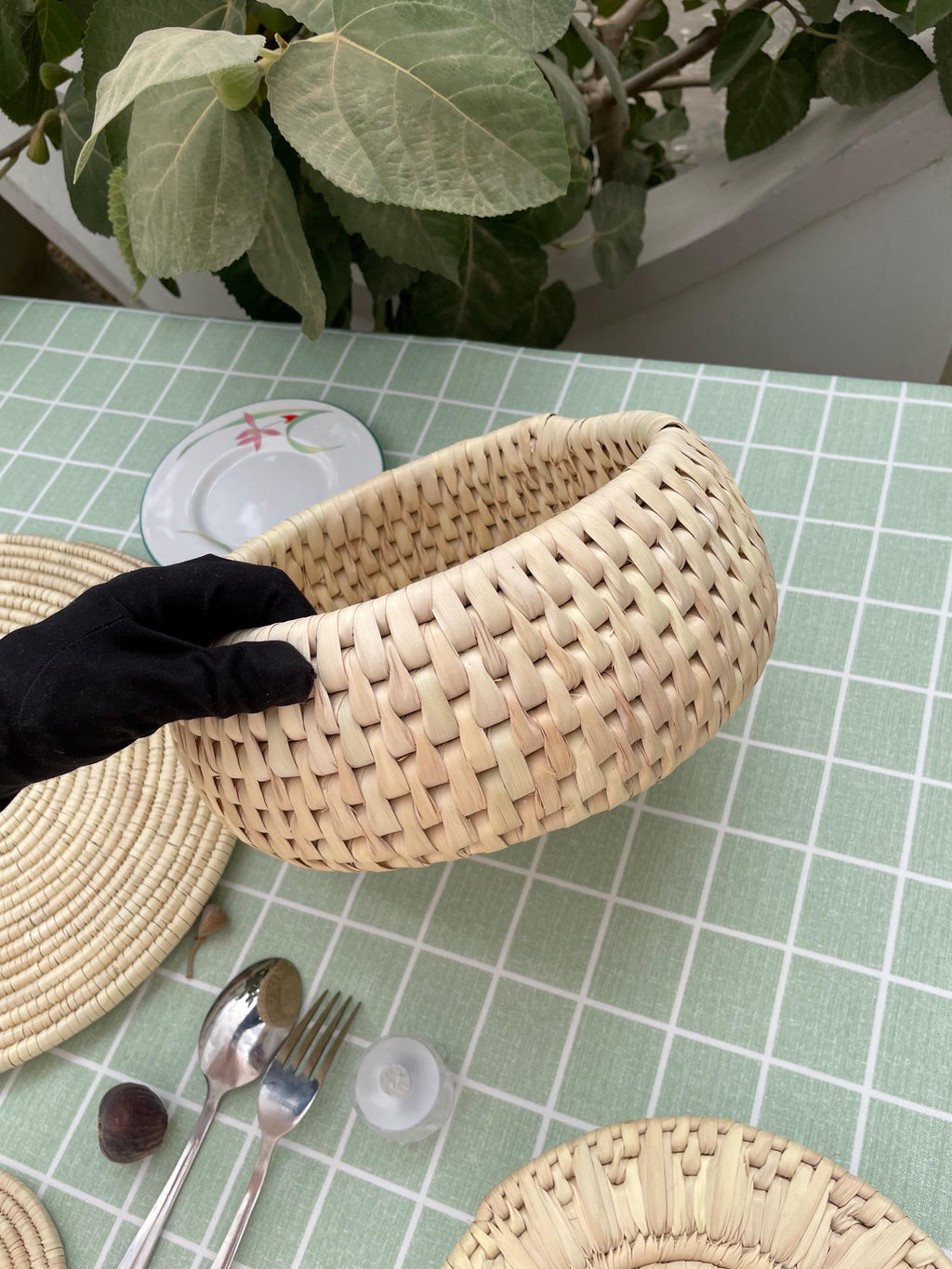 Handwoven Lid Basket By Suzzi Homes, Eco-Friendly Woven Basket with Lid, Rustic Storage Basket, Boho Decor, Fruit Storage, Organizer Basket