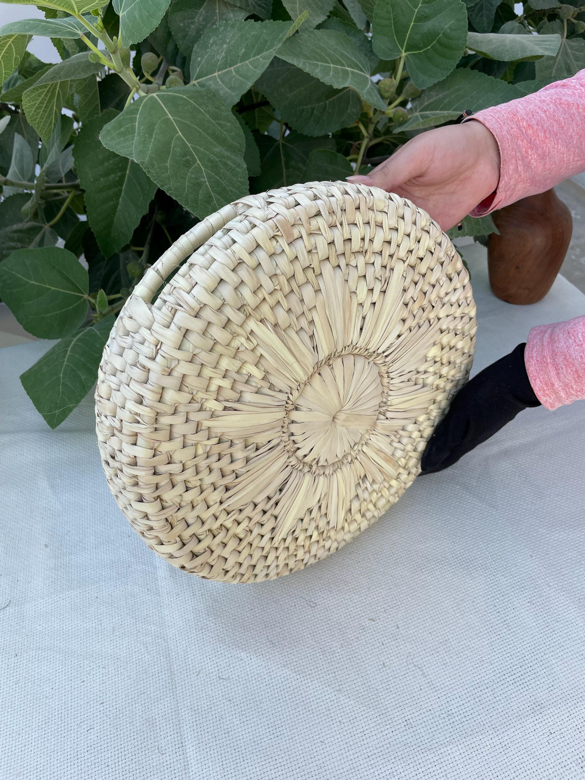 Handwoven Palm Leaf and Sea Grass Basket