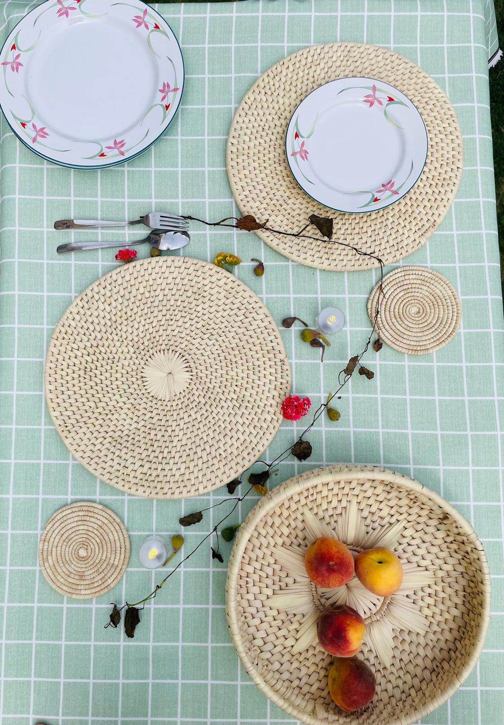 Handwoven Palm Leaf and Sea Grass Basket