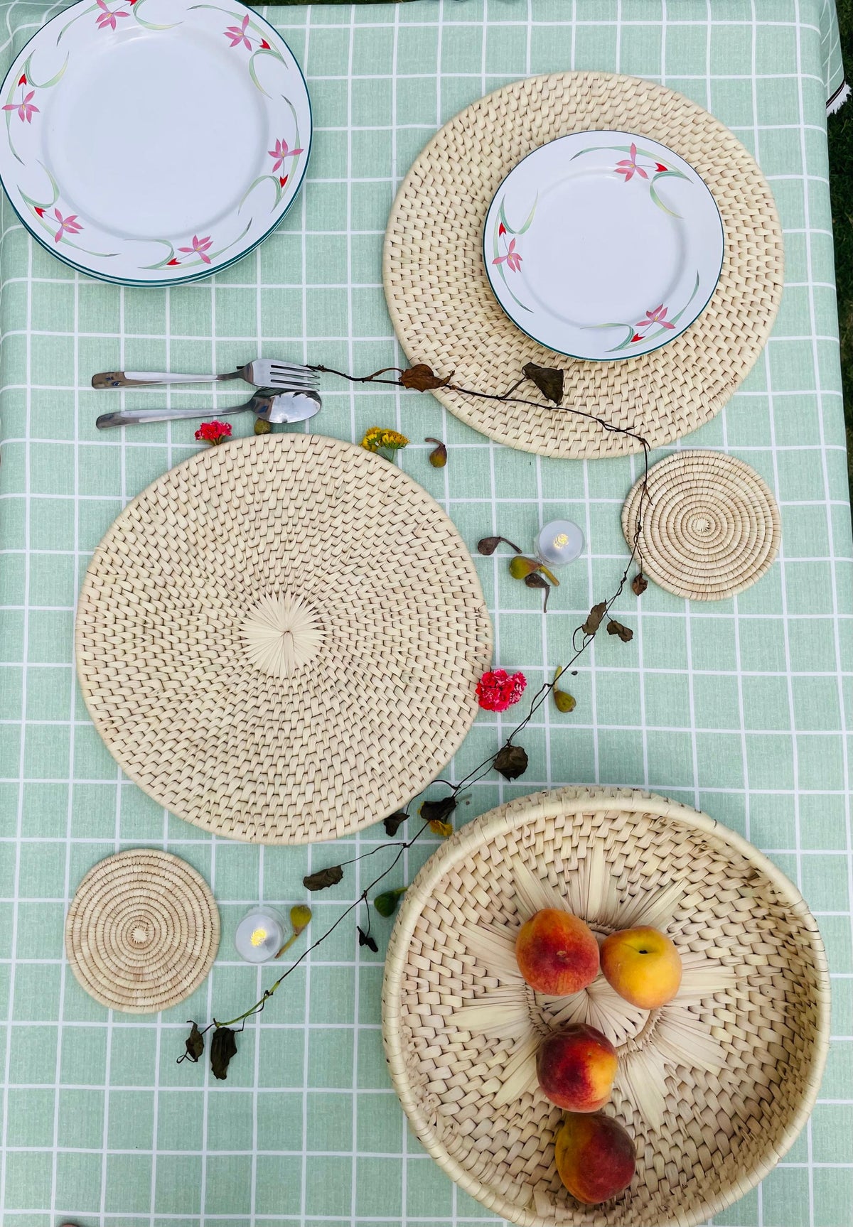 Handwoven Palm Leaf and Sea Grass Basket