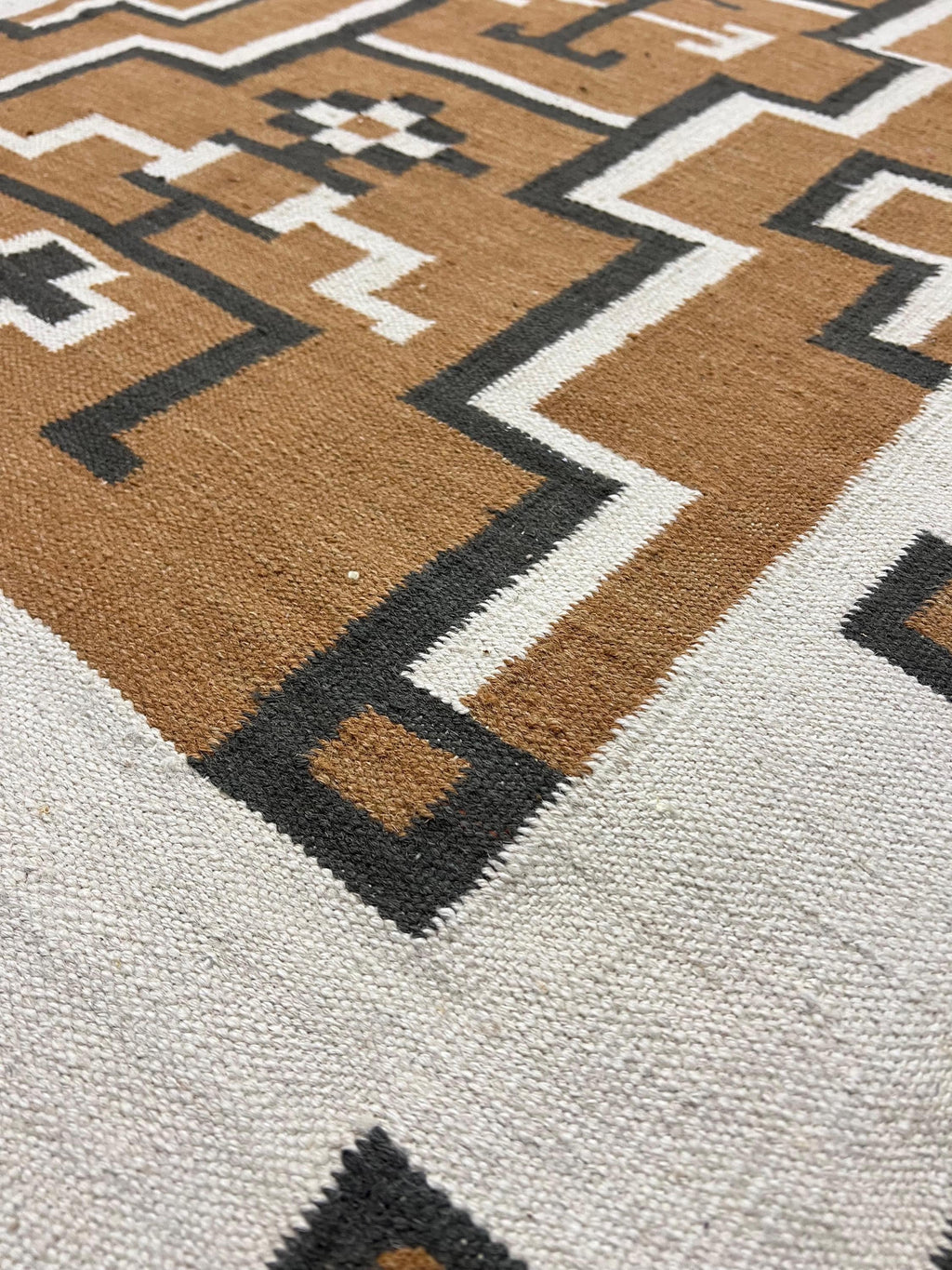 Midnight Mesa rusty brown Navajo rug by suzzi homes, native American rug, southwest style rug, geometric traditional wool rug, custom size
