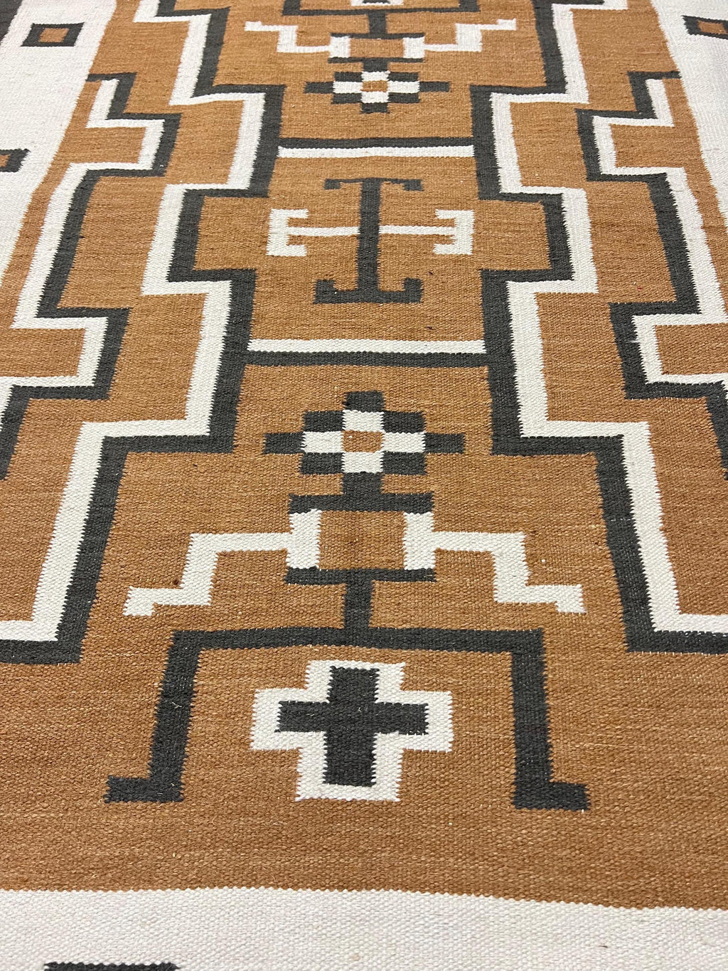 Midnight Mesa rusty brown Navajo rug by suzzi homes, native American rug, southwest style rug, geometric traditional wool rug, custom size