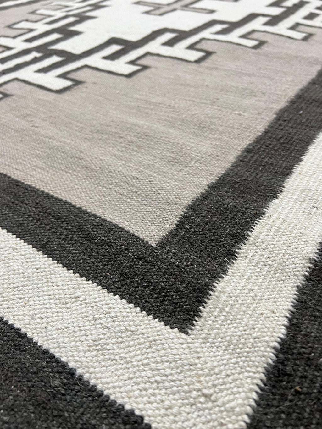 Stone Echo Navajo rug by suzzi homes, native American rug, southwest style rug, traditional wool kilim rug, neutral color rug, custom size