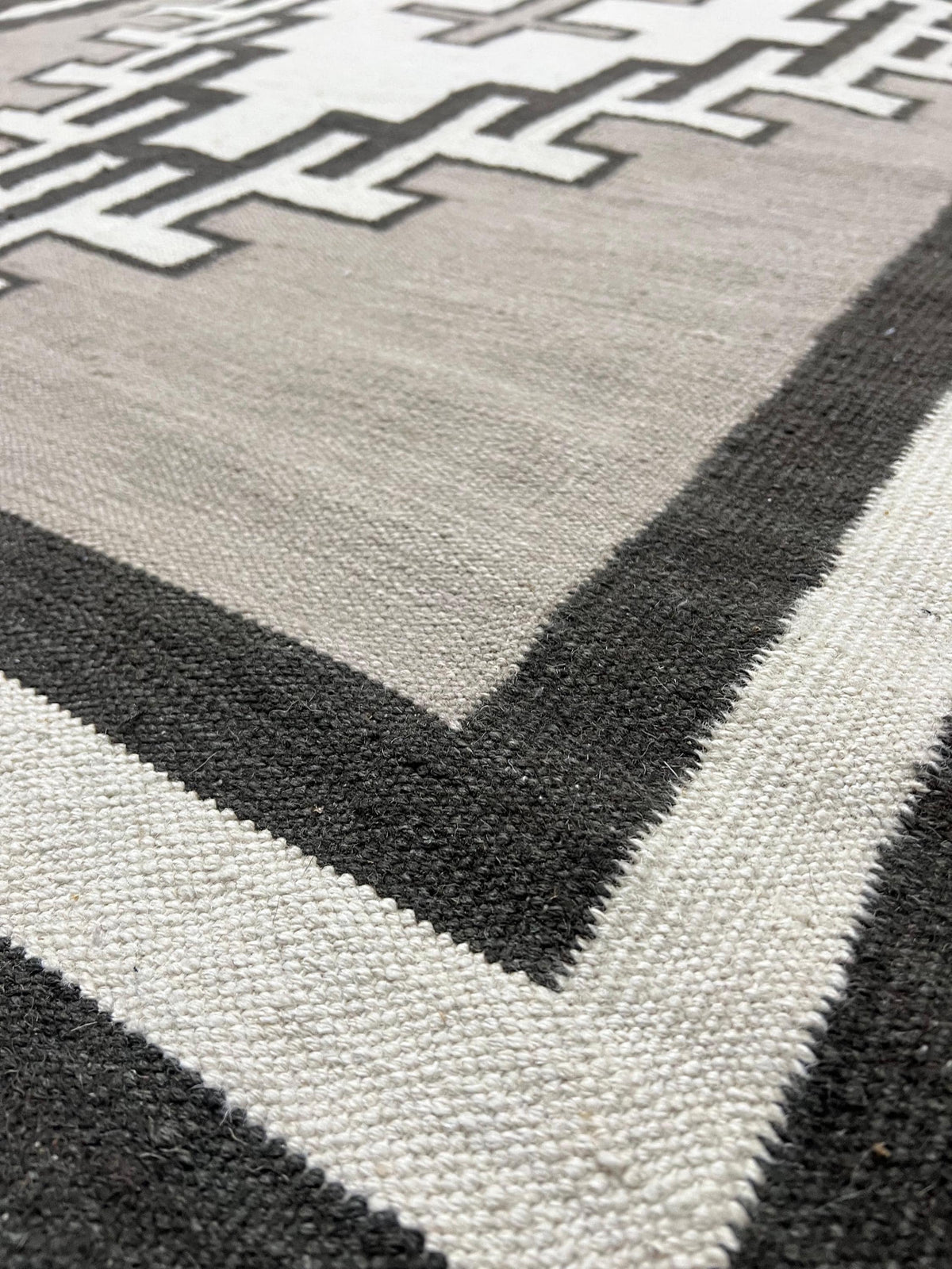 Stone Echo Navajo rug by suzzi homes, native American rug, southwest style rug, traditional wool kilim rug, neutral color rug, custom size