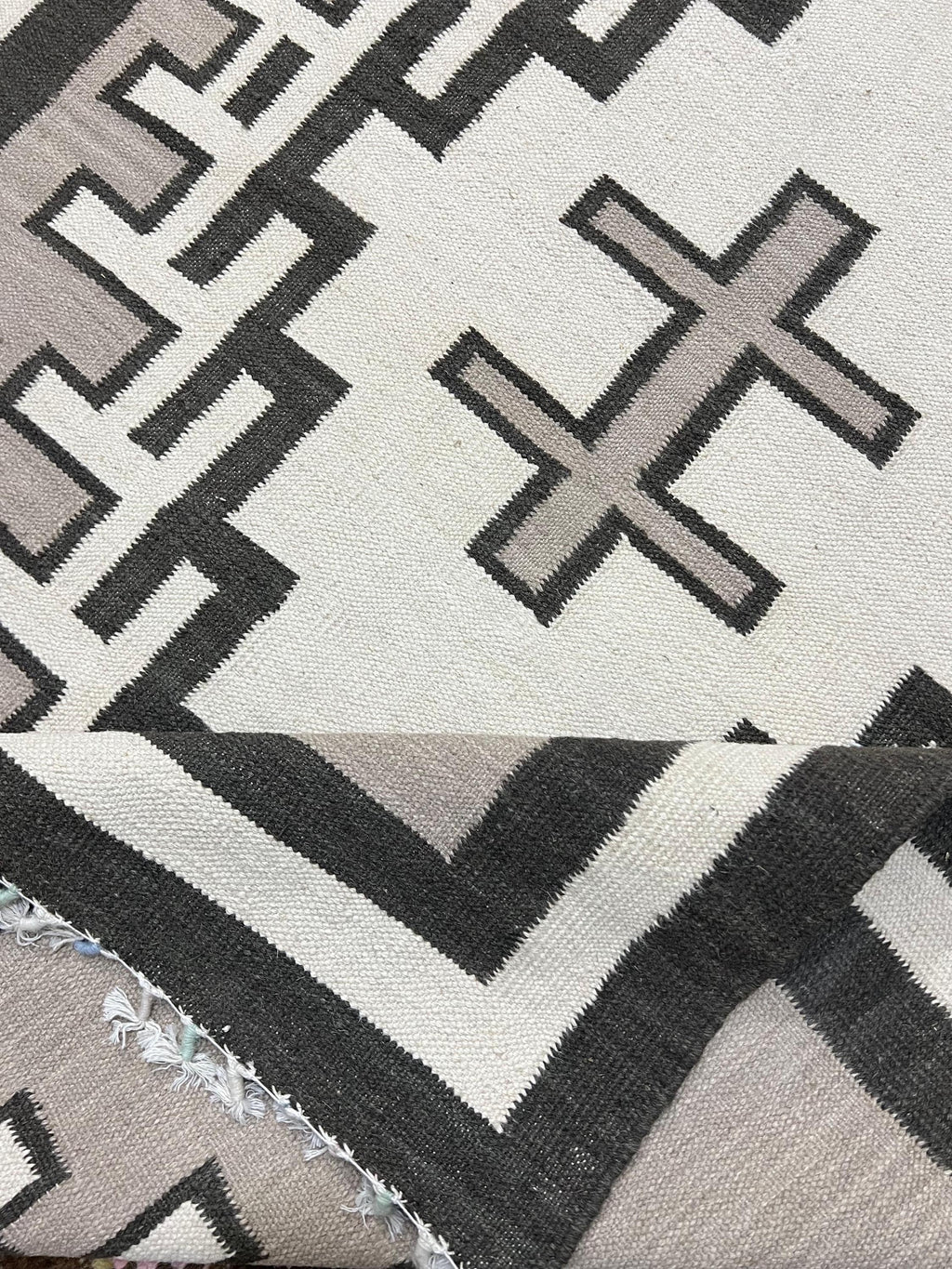 Stone Echo Navajo rug by suzzi homes, native American rug, southwest style rug, traditional wool kilim rug, neutral color rug, custom size