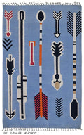 Arrow Play Navajo Rug By Suzzi homes, Blue Navajo Kilim rug, Native American Rug, Traditional Wool Rug, 8x10, Boho Home Decor