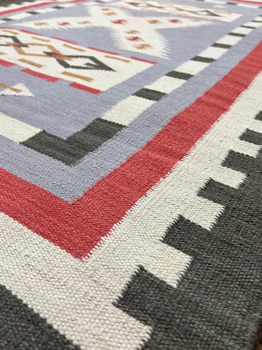 Desert Crossing Navajo Rug By Suzzi home, Earth Tone blue Navajo Kilim rug, Native American Rug, Traditional Wool Rug, 8x10, Boho Home Decor