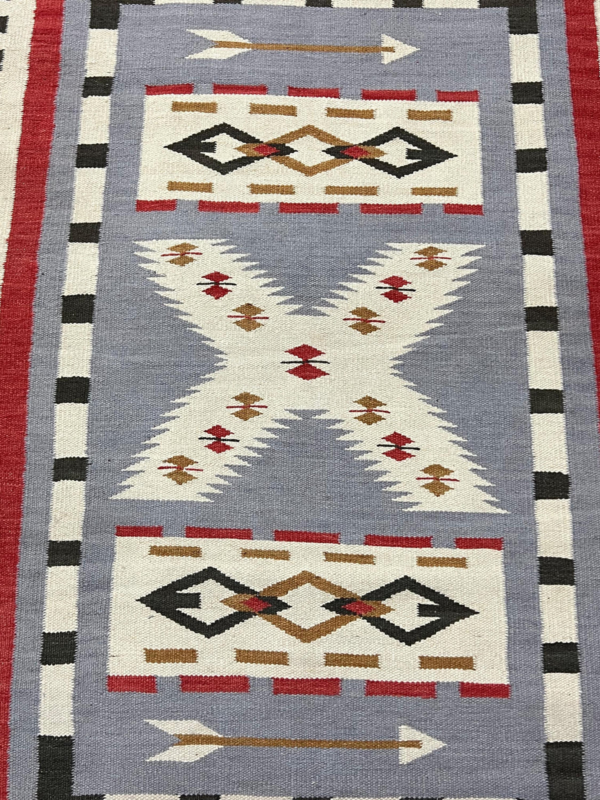 Desert Crossing Navajo Rug By Suzzi home, Earth Tone blue Navajo Kilim rug, Native American Rug, Traditional Wool Rug, 8x10, Boho Home Decor