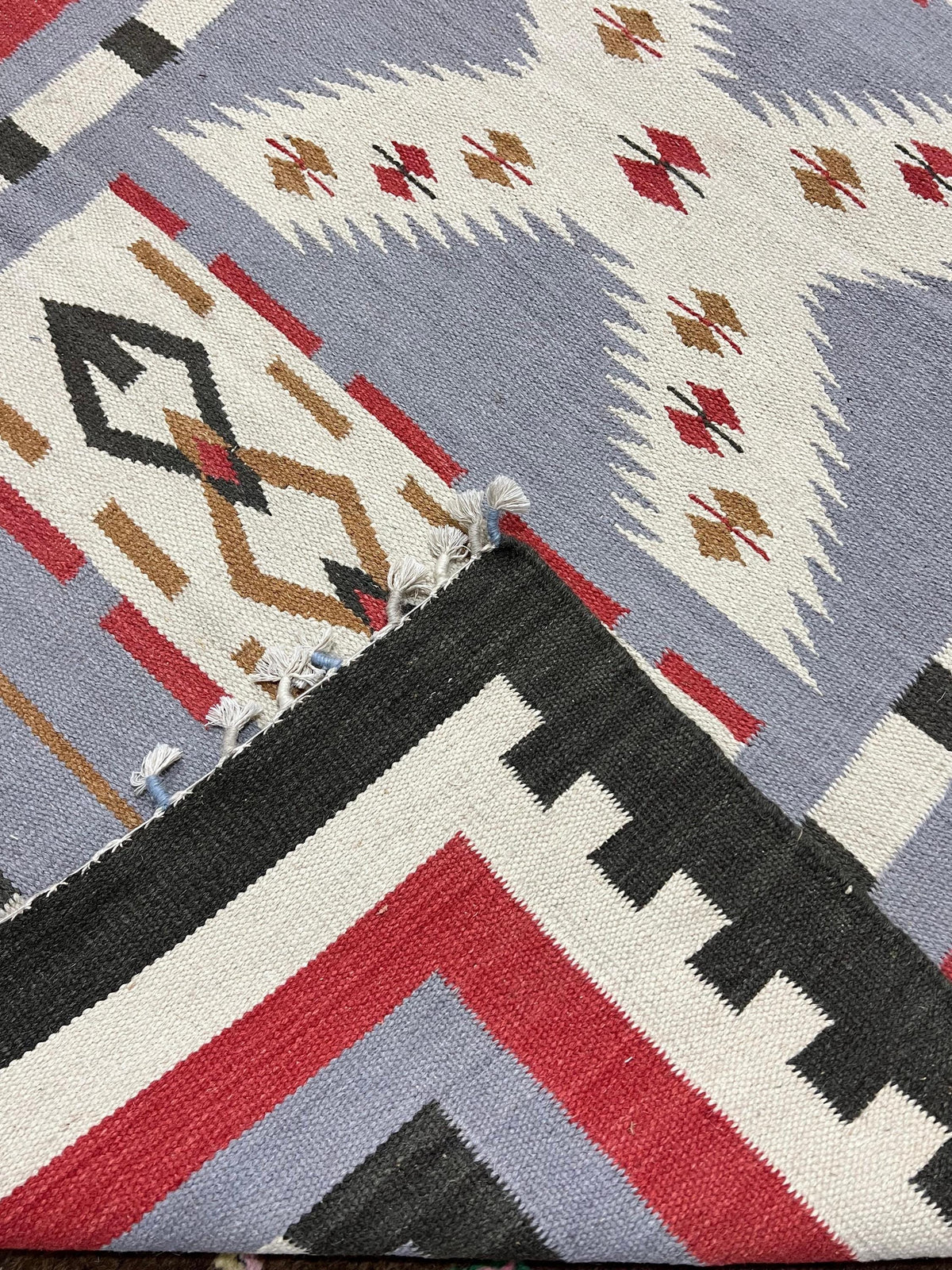 Desert Crossing Navajo Rug By Suzzi home, Earth Tone blue Navajo Kilim rug, Native American Rug, Traditional Wool Rug, 8x10, Boho Home Decor