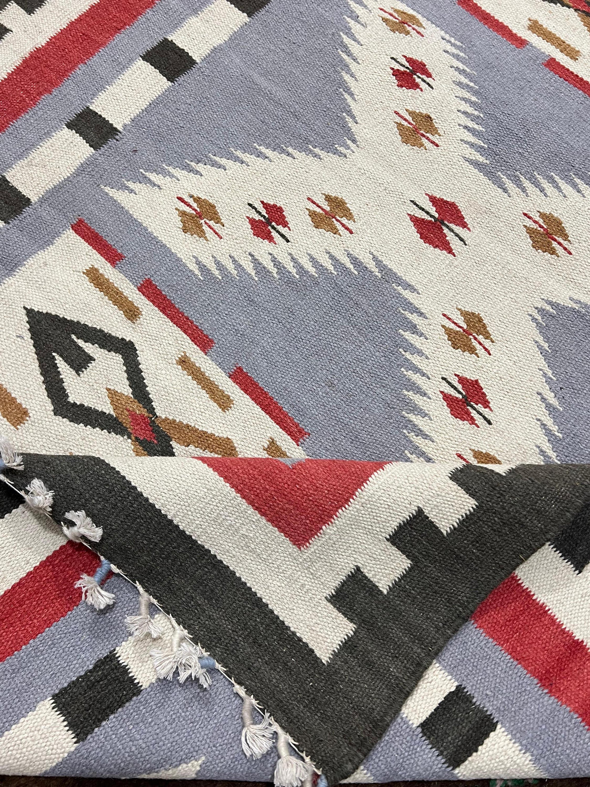 Desert Crossing Navajo Rug By Suzzi home, Earth Tone blue Navajo Kilim rug, Native American Rug, Traditional Wool Rug, 8x10, Boho Home Decor