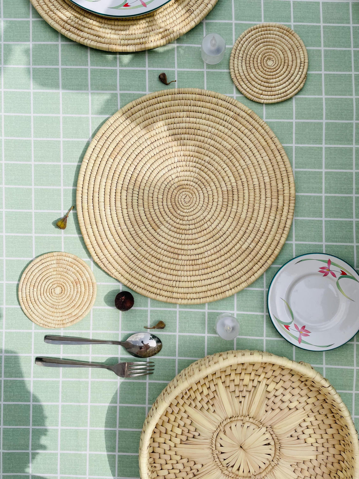 Handmade Woven Decor: Wall Baskets - Woven Placemats - Woven Trays - Lid Baskets- Bohemian Farmhouse Decor