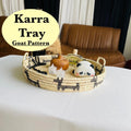 Woven Palm Leaf Tray: Rustic Farmhouse Ottoman Coffee Table Decor