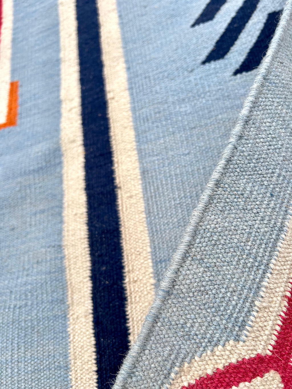 Arrow Play Navajo Rug By Suzzi homes, Blue Navajo Kilim rug, Native American Rug, Traditional Wool Rug, 8x10, Boho Home Decor