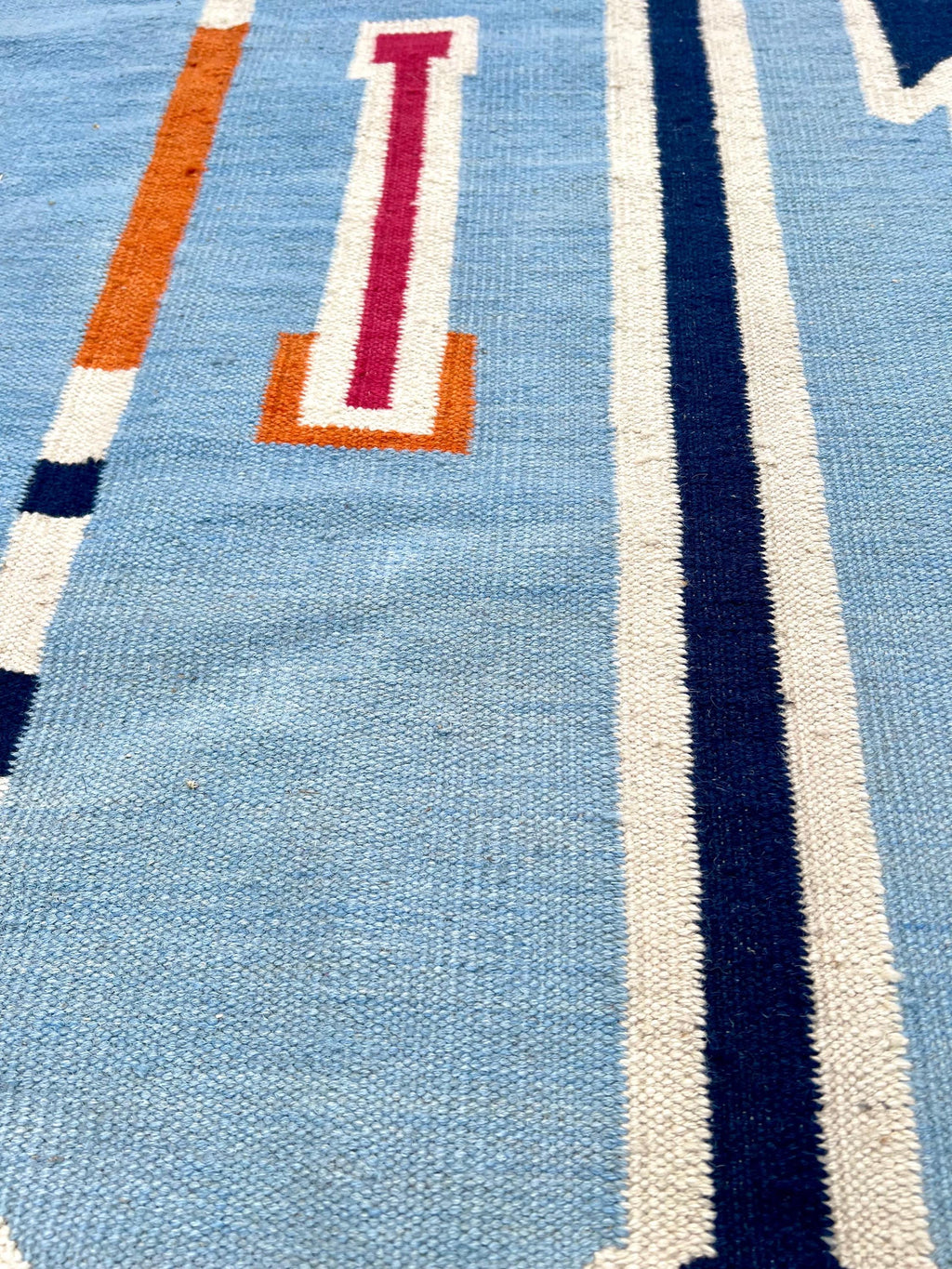 Arrow Play Navajo Rug By Suzzi homes, Blue Navajo Kilim rug, Native American Rug, Traditional Wool Rug, 8x10, Boho Home Decor
