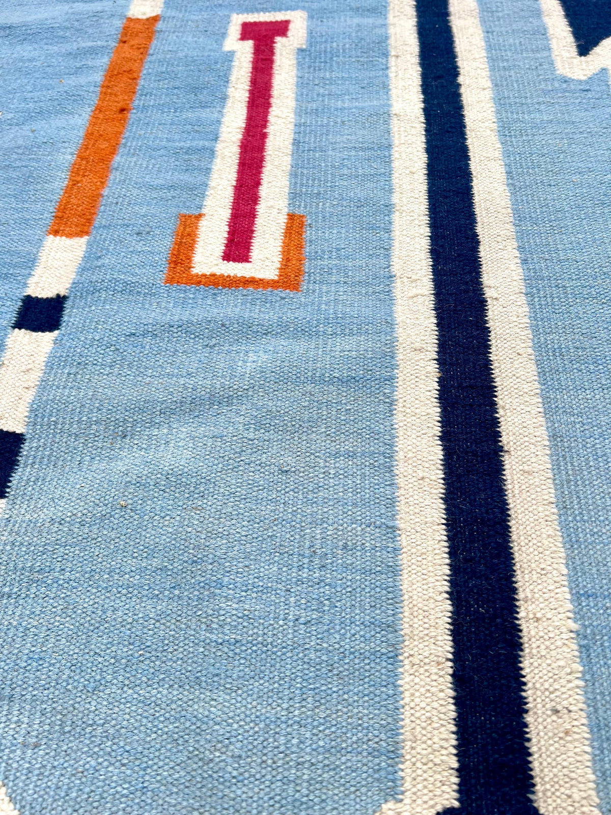 Arrow Play Navajo Rug By Suzzi homes, Blue Navajo Kilim rug, Native American Rug, Traditional Wool Rug, 8x10, Boho Home Decor