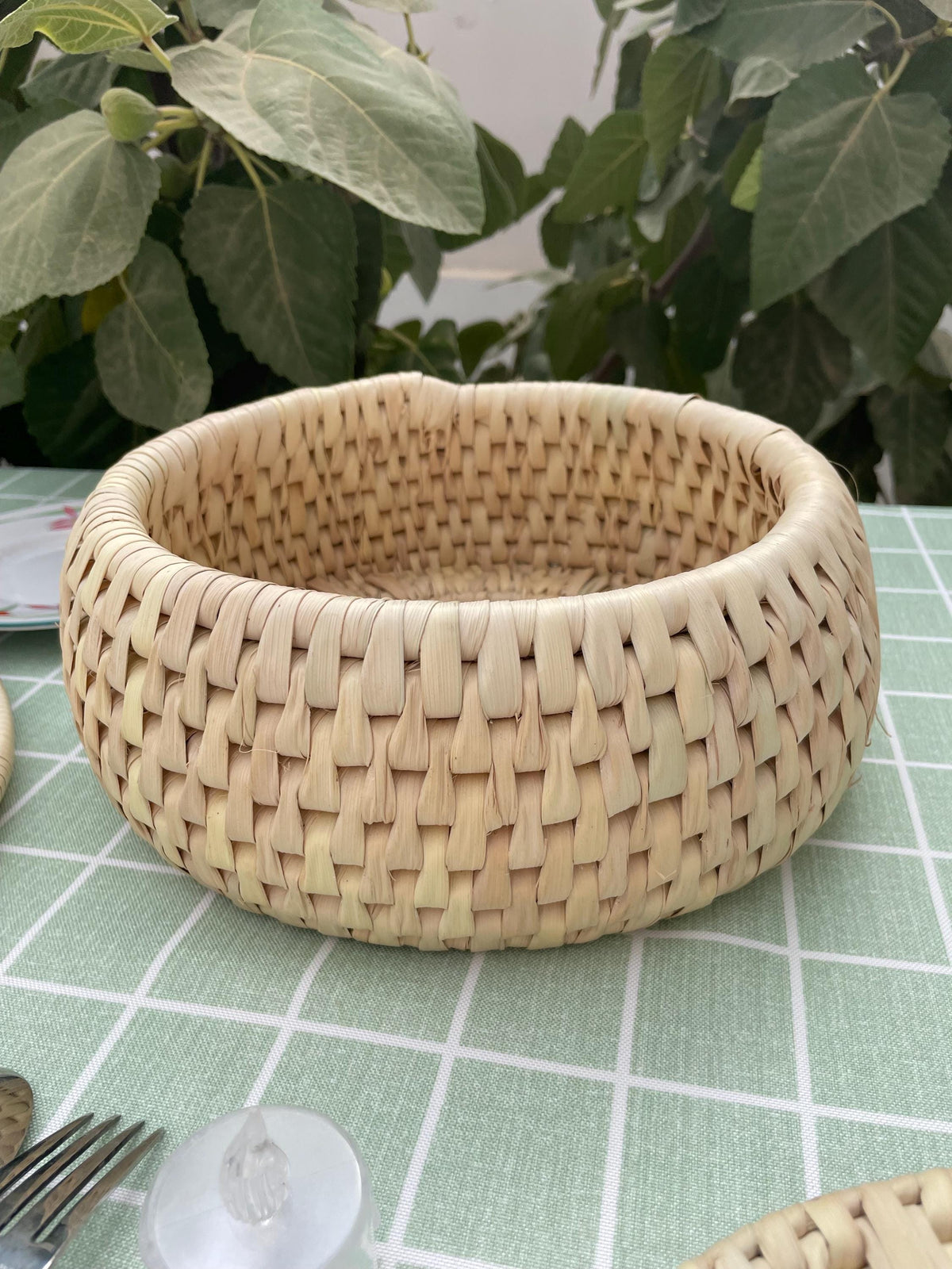 Handwoven Lid Basket By Suzzi Homes, Eco-Friendly Woven Basket with Lid, Rustic Storage Basket, Boho Decor, Fruit Storage, Organizer Basket