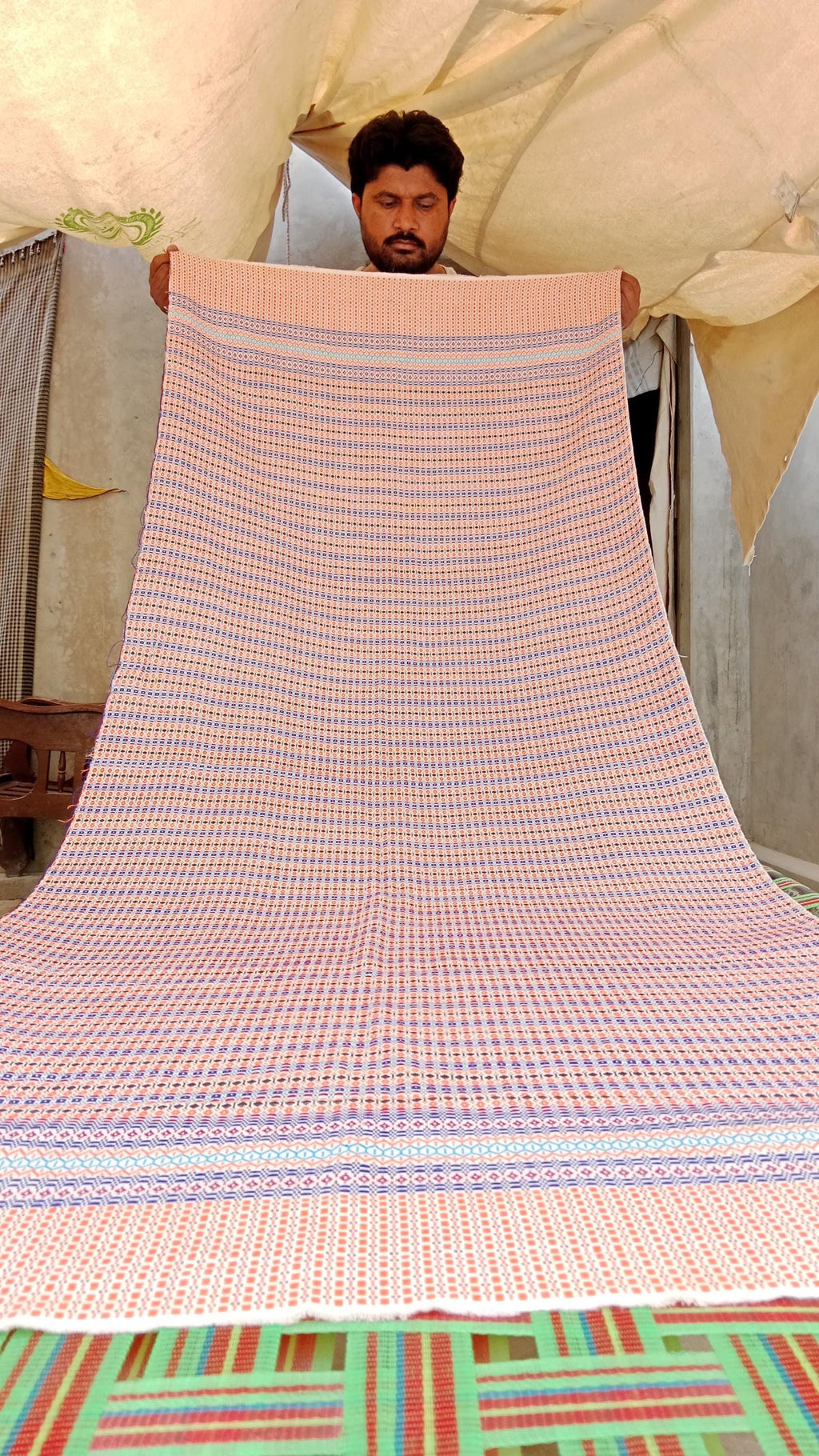 Handwoven Cotton Rebozo Shawl: Traditional Pakistani Scarf, Labor Support