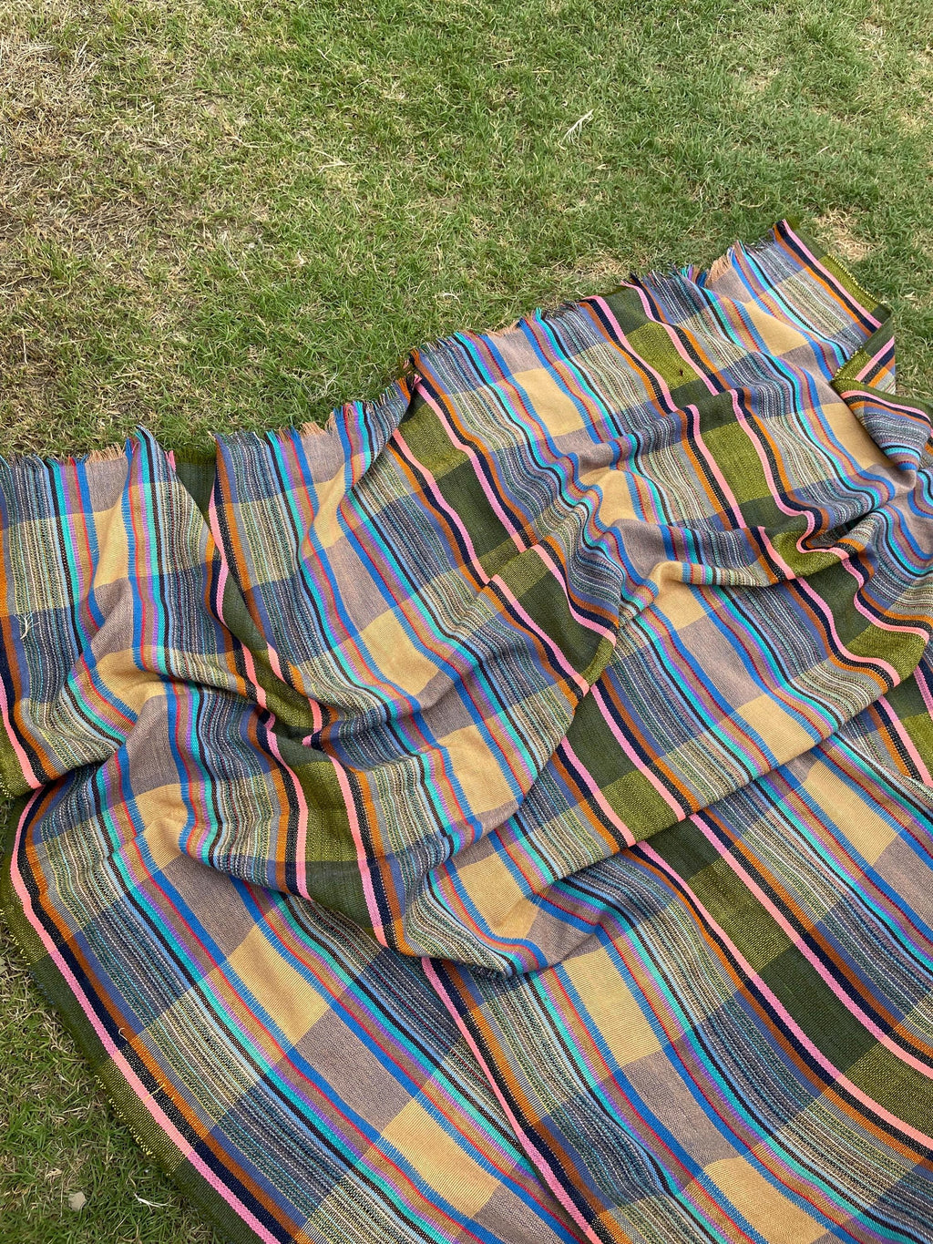 X large plaid throw blanket, woven throw for couch, chair & sofa, fall throw, colorful throw, Bed runner, funky throw for living room