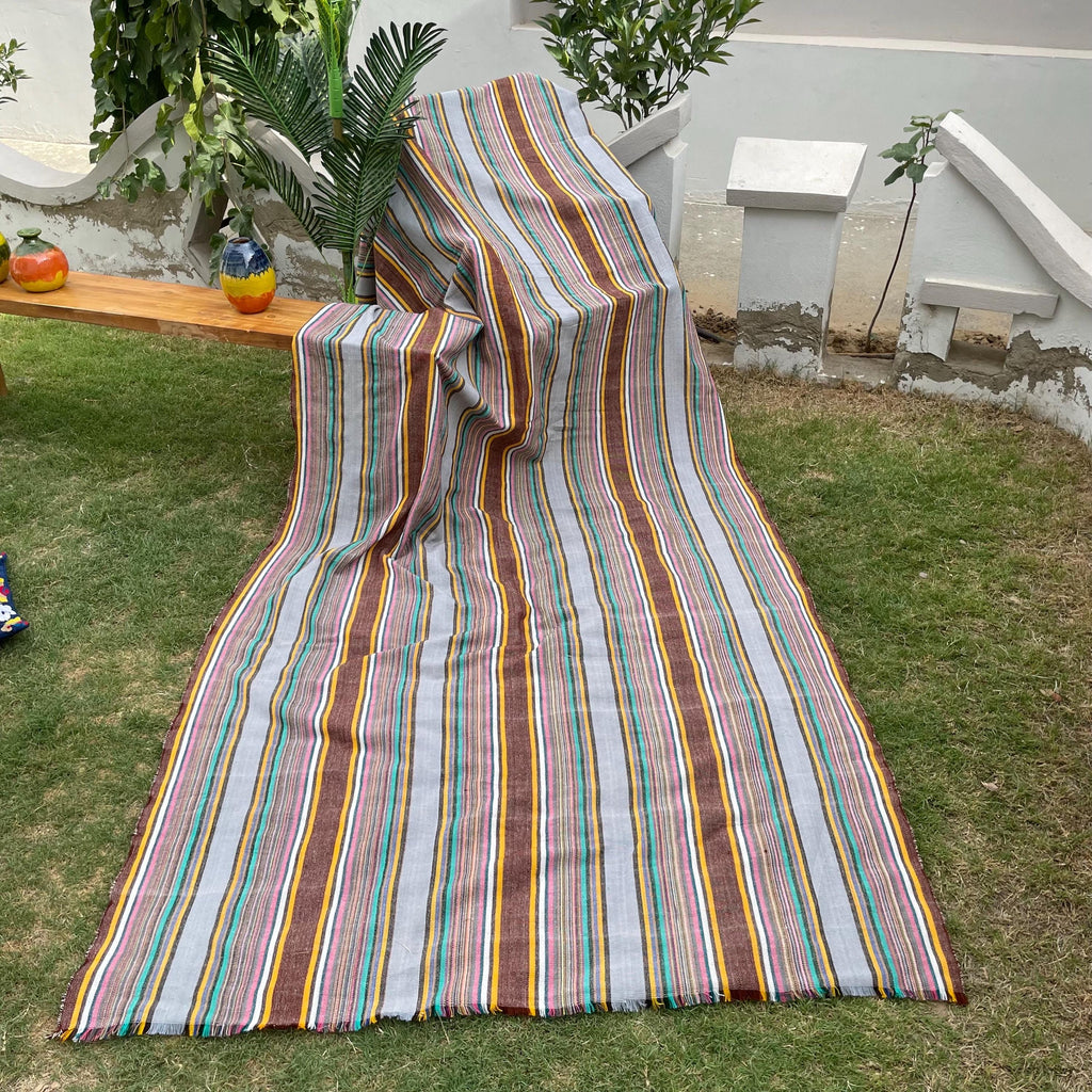 X large striped throw blanket, woven throw for couch, chair & sofa, Fall throw, colorful throw, Bed runner, funky throw for living room