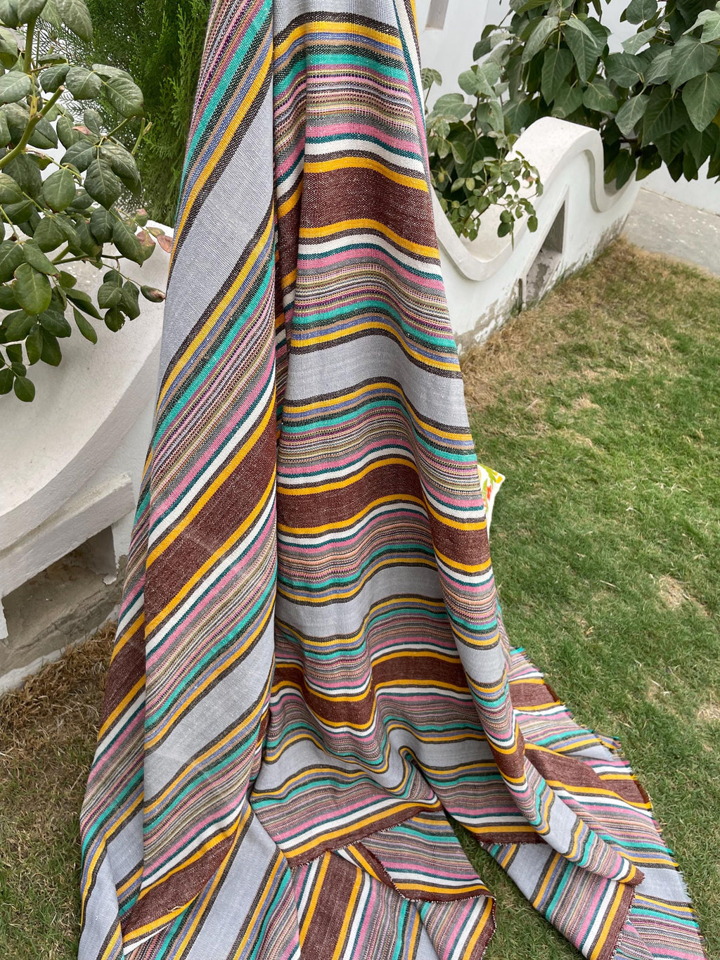 X large striped throw blanket, woven throw for couch, chair & sofa, Fall throw, colorful throw, Bed runner, funky throw for living room