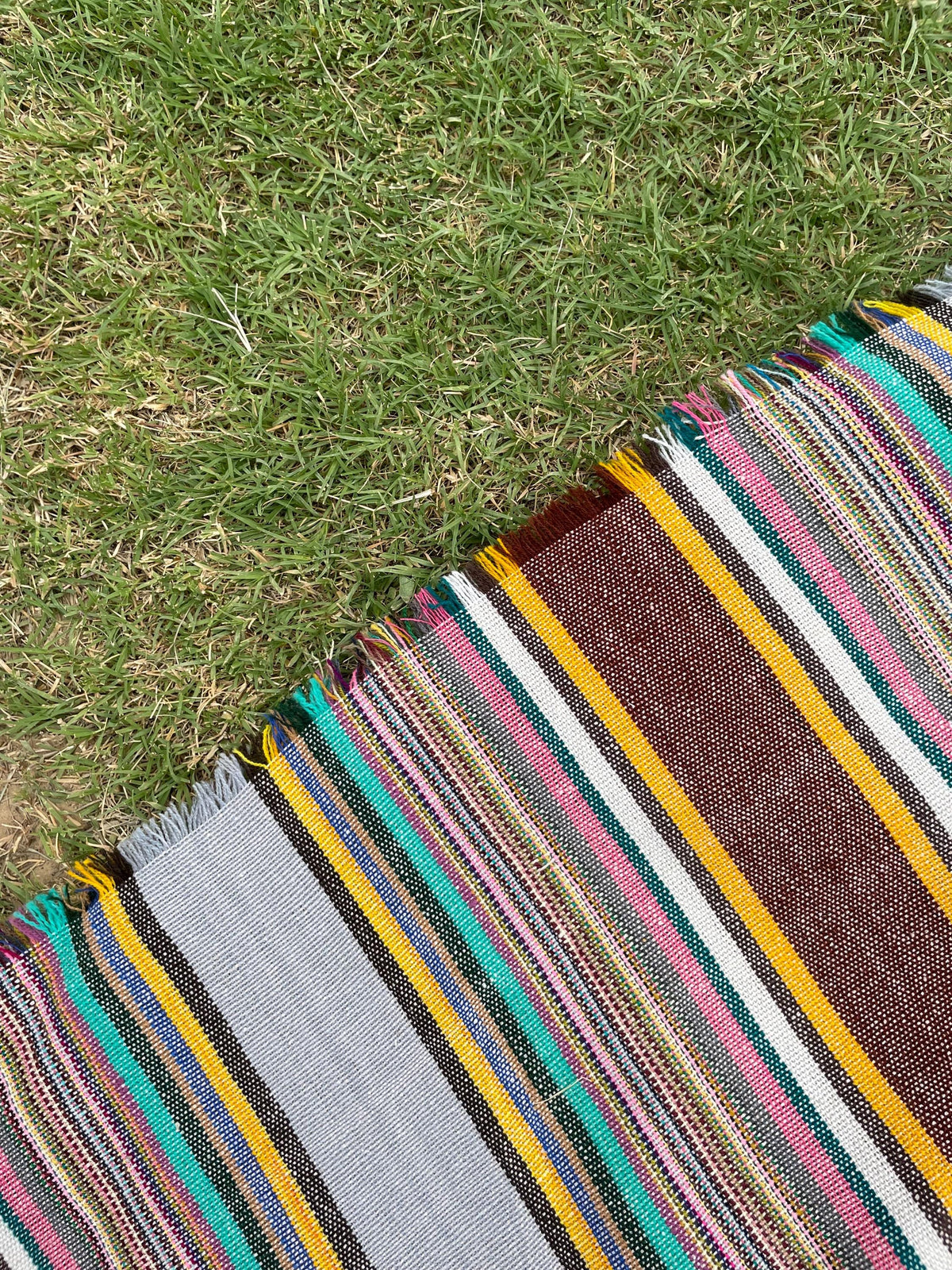 X large striped throw blanket, woven throw for couch, chair & sofa, Fall throw, colorful throw, Bed runner, funky throw for living room