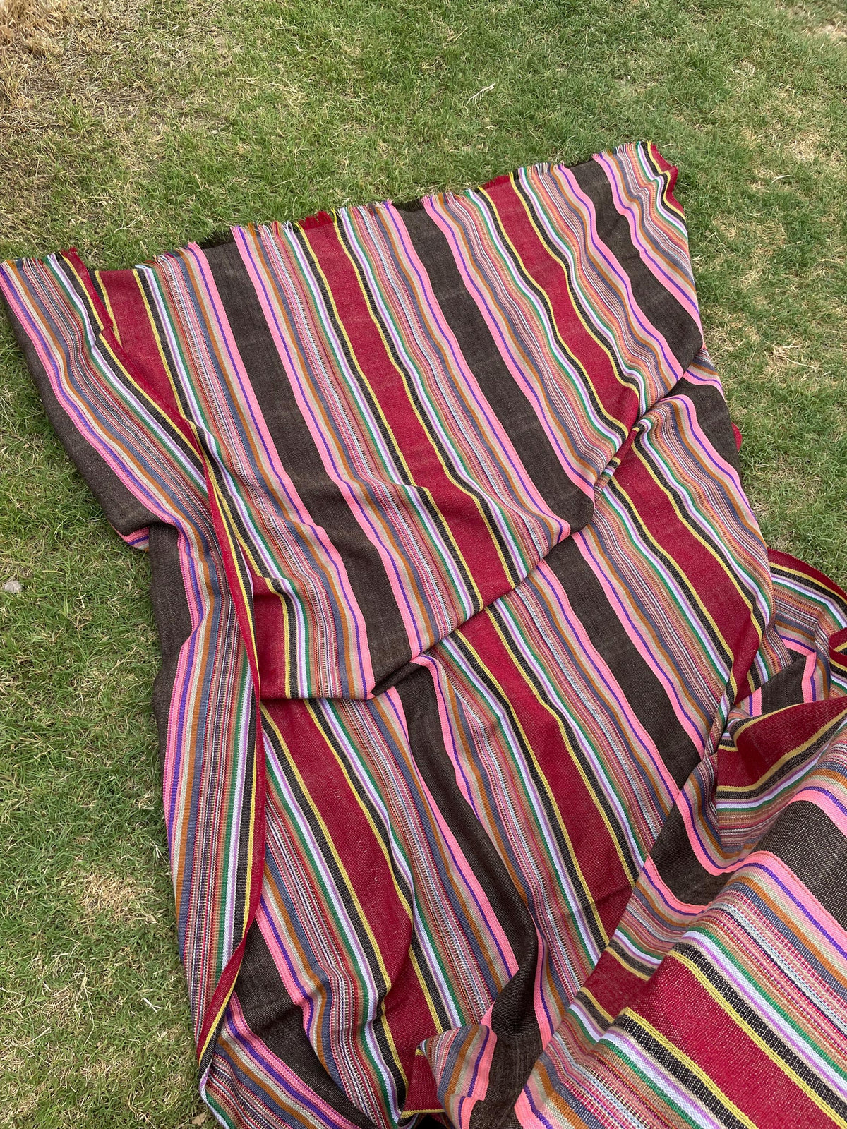 X large pink striped throw blanket, woven throw for couch, chair & sofa, colorful throw, Bed runner, funky throw for living room