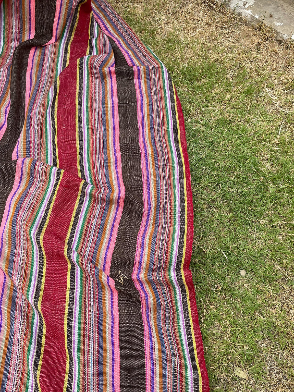 X large pink striped throw blanket, woven throw for couch, chair & sofa, colorful throw, Bed runner, funky throw for living room