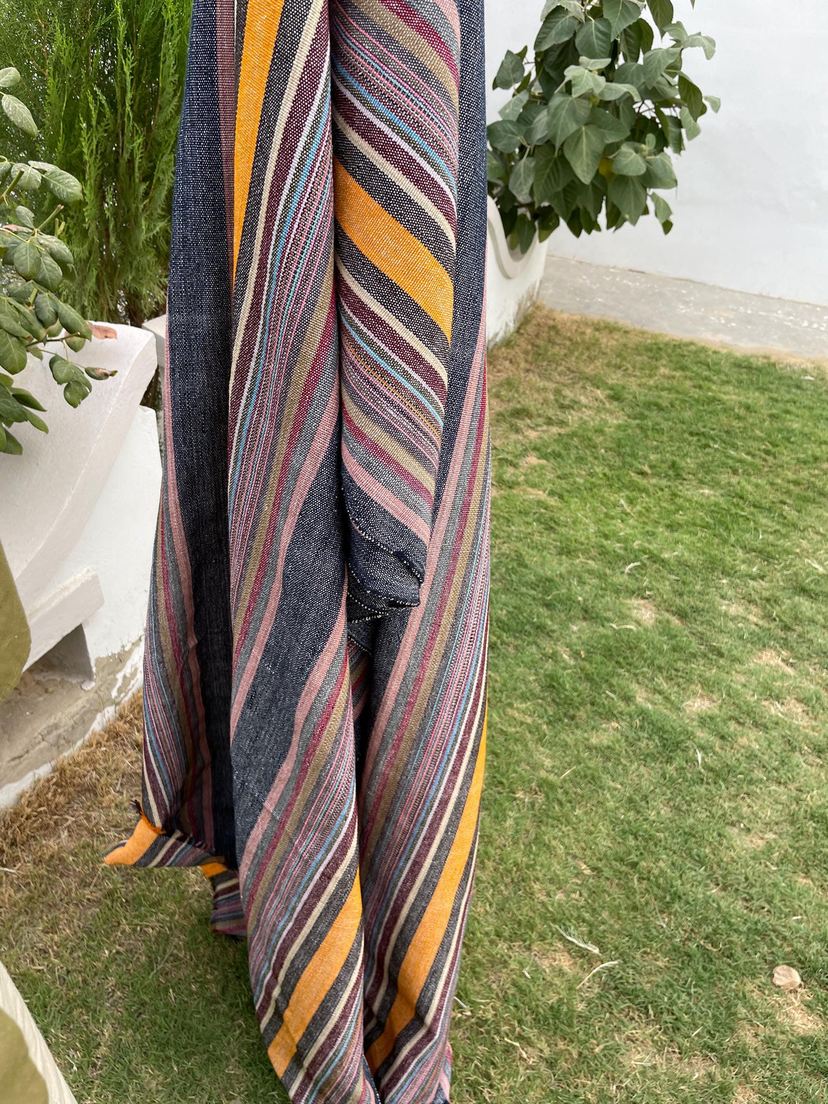X large purple striped throw blanket, woven throw for couch, chair & sofa, colorful throw, bed runner, funky throw for living room